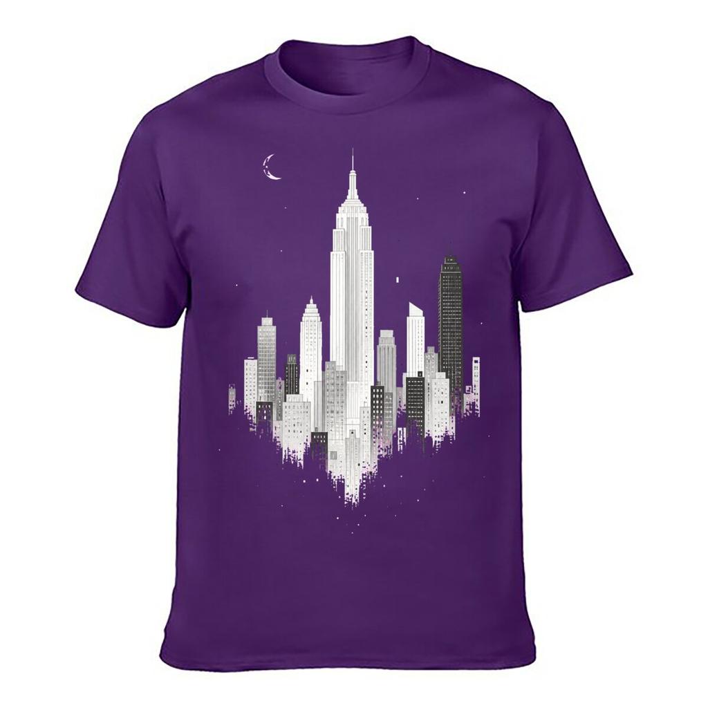 Minimalist Monochrome City Skyline I Street Distressed Washed Loose Simple Tee