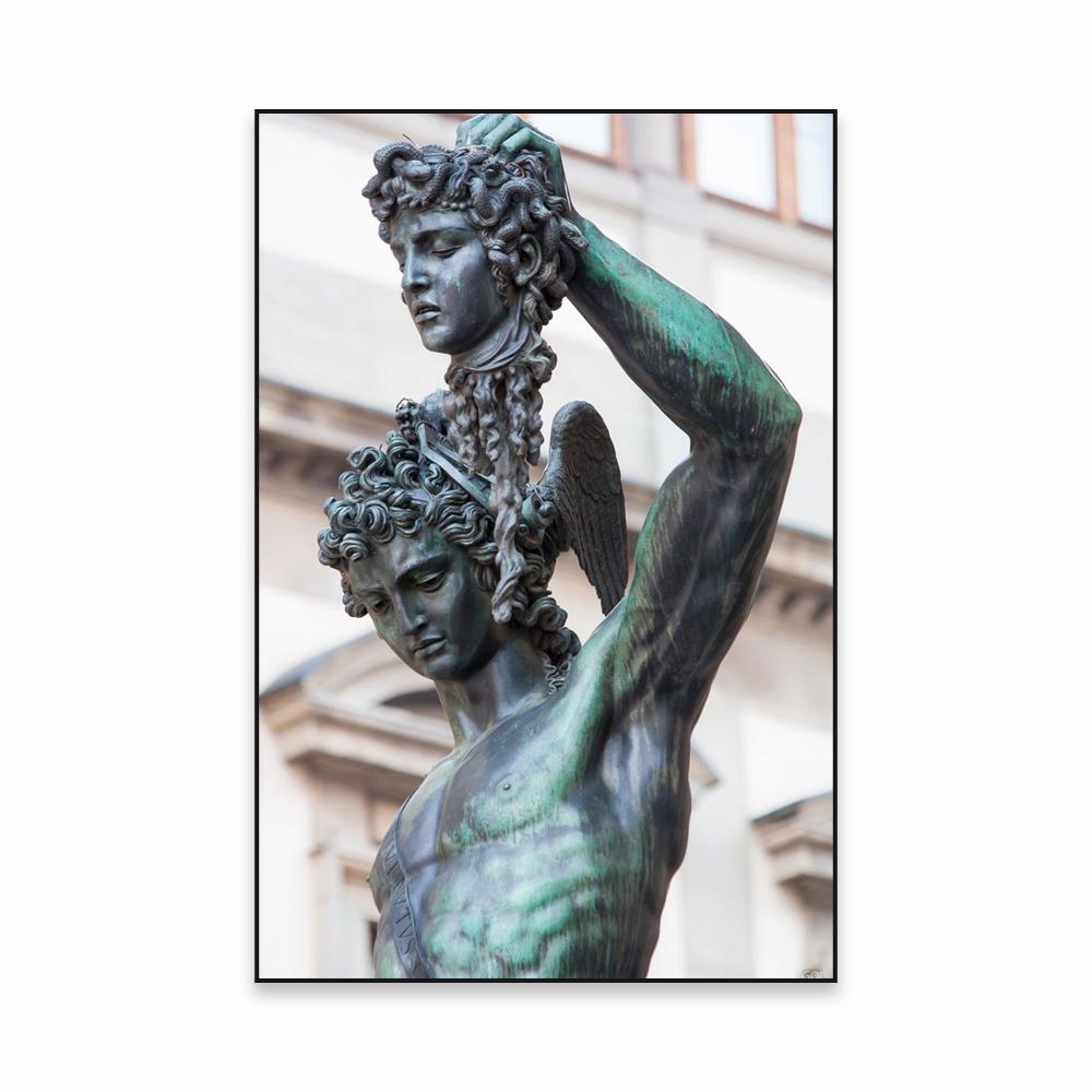 Perseus with the Head of Medusa Poster Black and White Ancient Greek God Wall Art Prints Canvas Painting Home Room Decoration