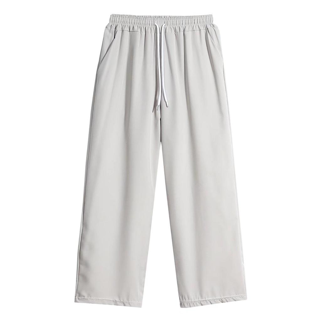 Summer Four-sided Elastic Ice Silk Quick-drying Pants Men's Nine-point Sweatpants Light and Thin Loose and Thin Straight Casual Pants