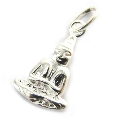 [M9907] - Silver 'Buddha' Silver Pendant (rhodium-plated) - 16x11 Mm