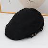 Simple button forward hat women's autumn and winter suede cap showing face small versatile beret painter hat