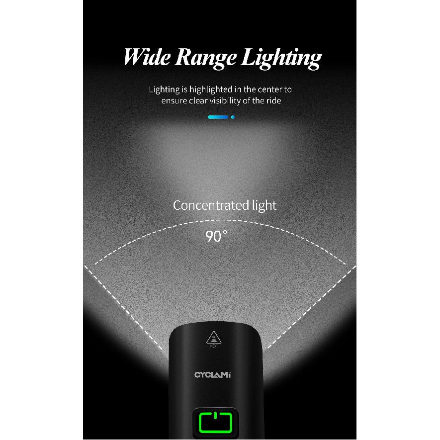 CYCLAMI Light Smart Headlights  USB Rechargeable Road Mountain Bike Smart Headlights 1000 lumens Long Life Time