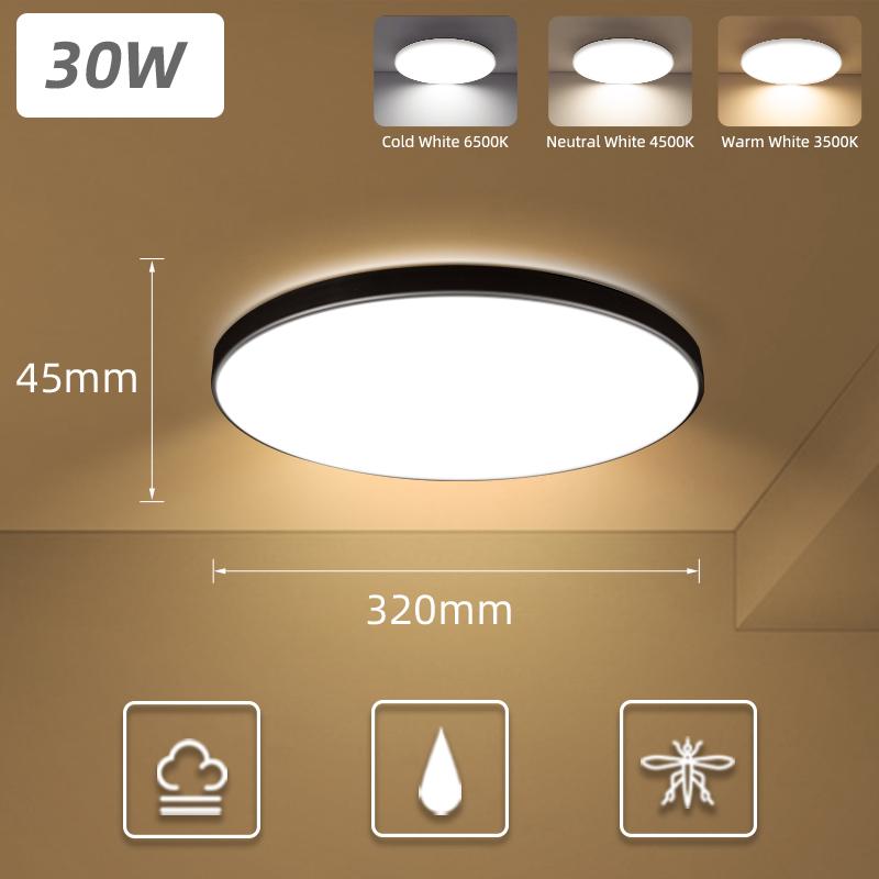 Nowoczesna lampa sufitowa LED AC 110V-220V 18W 30W 40W Oprawa do salonu, sypialni, kuchni Oświetlenie wnętrz