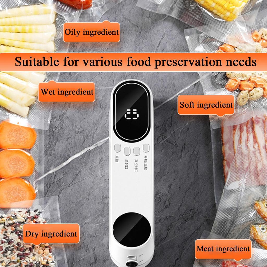 Vacuum Sealer For Travel Handheld Cordless Food Bag Sealing Device Mini Cordless Vacuum Sealer For Home Dormitory Hotel
