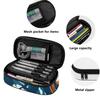 Pencil Case Large Capacity 300D Polyester Zipper Closure with Main Pocket Mesh Layer and Removable Pen Divider for Everyday Study