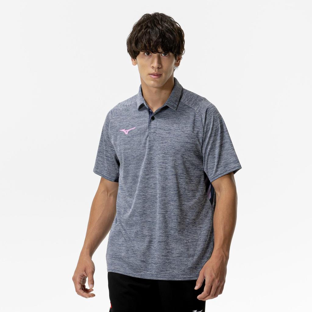 Mizuno Table Tennis Game Short JTTA Dress Navy Shirt, Sleeve, Certified, Moisture-Wicking, Quick-Drying, Unisex, 82JAC105,