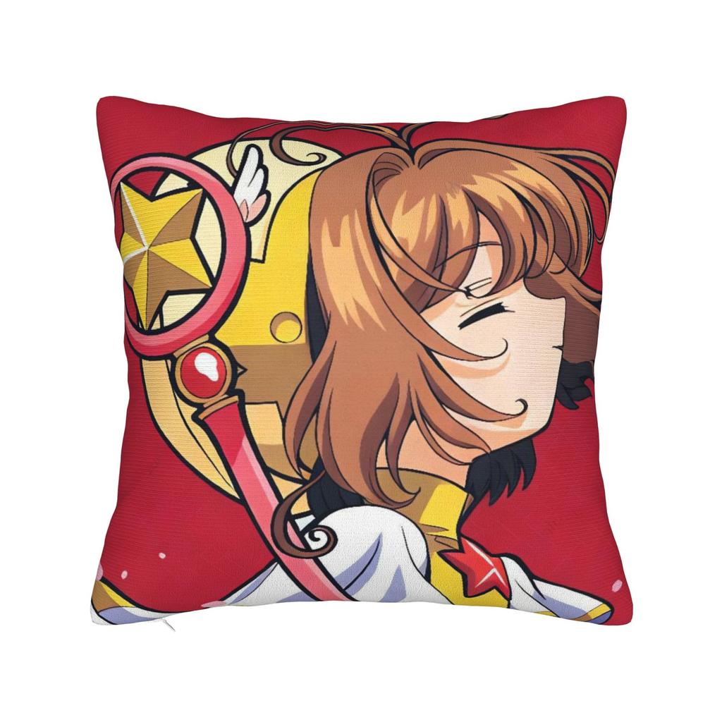 Sakura Magical Cartoon Anime Pillow Cover Comfy Cushion Cover Kawaii Pillow Case For Living Room Bed Chair