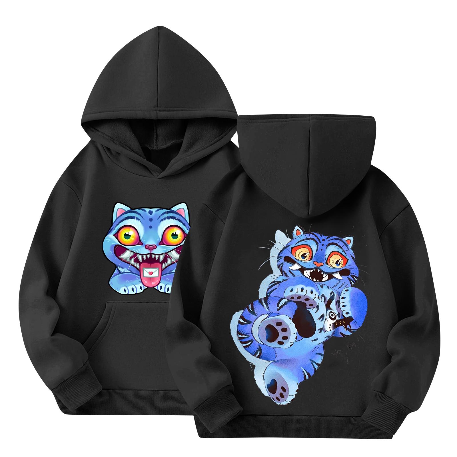 

Жіночий світшот з градієнтним принтом і довгими рукавами з капюшоном Вільний жіночий світшот Світшот 160 чорний