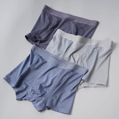 Uomo Modal Boxer Biancheria Intima Vita Media Elastica Rete Traspirante Pantaloncini Slip Colore Unico Mutande Uso Quotidiano