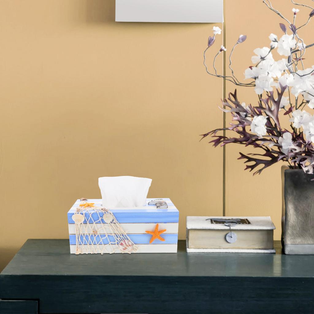 1pcs Sailboat Tissue Box Holder Wooden Napkin Storage Case For Living Room Bedroom Office Desktop Tissue Box Cover Container