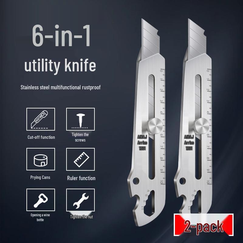 Heavy Duty Stainless Steel Utility Knife - Super Sharp and Thickened All-Metal Paper Cutter
