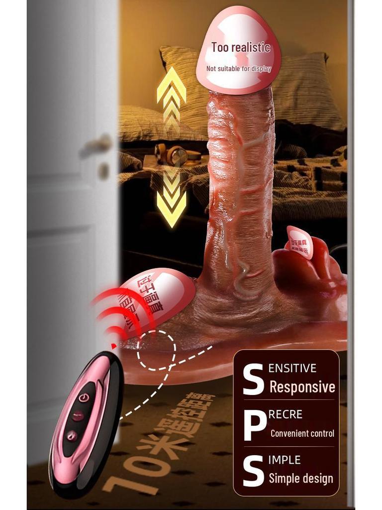 Long Love Realistic Silicone Dildo: Double Vibration, Automatic Thrusting & Withdrawal, Soft Flesh Feel Adult Sex Toy