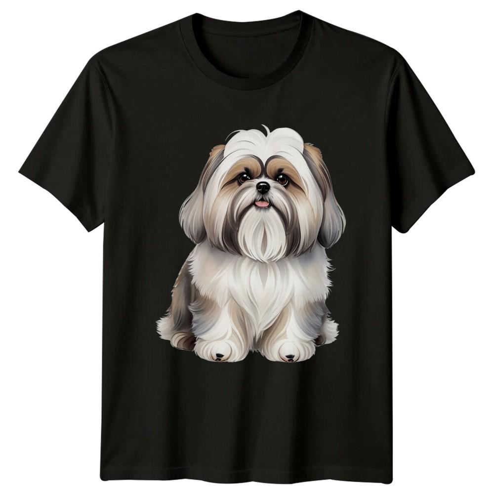 

Cute Shih Tzu Dog T-Shirt, Cartoon Style, Fluffy Puppy Tee 4XL