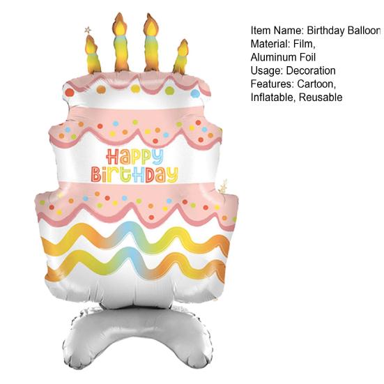 Birthday Party Balloon DIY Scene Layout Various Styles Birthday Cake Toy Decoration Creative Inflatable Cartoon Aluminum Foil Balloon Party