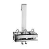 Bathroom Door Back Hanging Shelf Stainless Steel Over Glass Door Storage Rack Shampoo Holder Toiletries Storage Tray with Hook