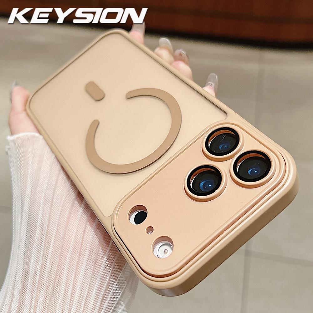 KEYSION Luxury Matte Translucent Magnetic Case for MagSafe for iPhone 17 Pro Max Wireless Charging Shockproof Armor Phone Cover