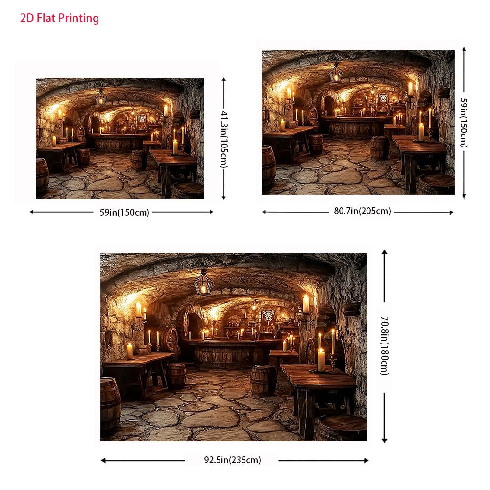 Medieval Stone Dungeon Tavern Bar Tapestry Wall Hanging For Game Room Bedroom Decor Rustic Fantasy Art Print Home Decorationgift