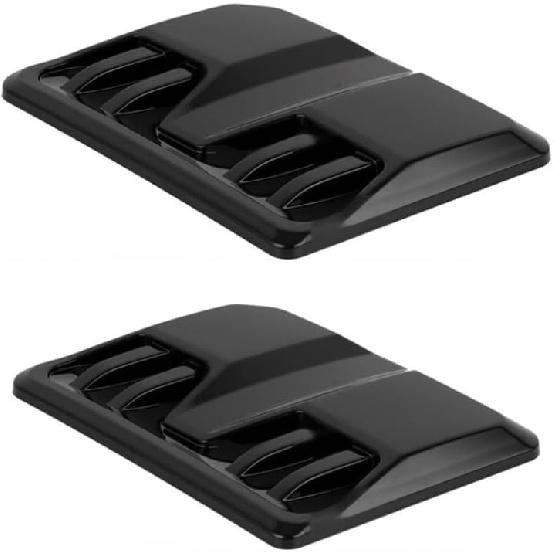 2PCS Universal Car Decorative Air Intake Trim Cover,Hood Air Vent,Air Flow Intake for Car Hood (Black)