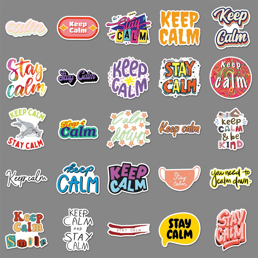 50 Bilder von Keep Calm Englische Kurze Sätze Graffiti Aufkleber Personalisierte Dekorative Dekorativ Wasserbecher Handyhülle Aufkleber