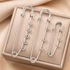 Silver Safety Brooch Pins Multi Holes Connectors Findings Accessories Brooch With Holes DIY Charms Brooches