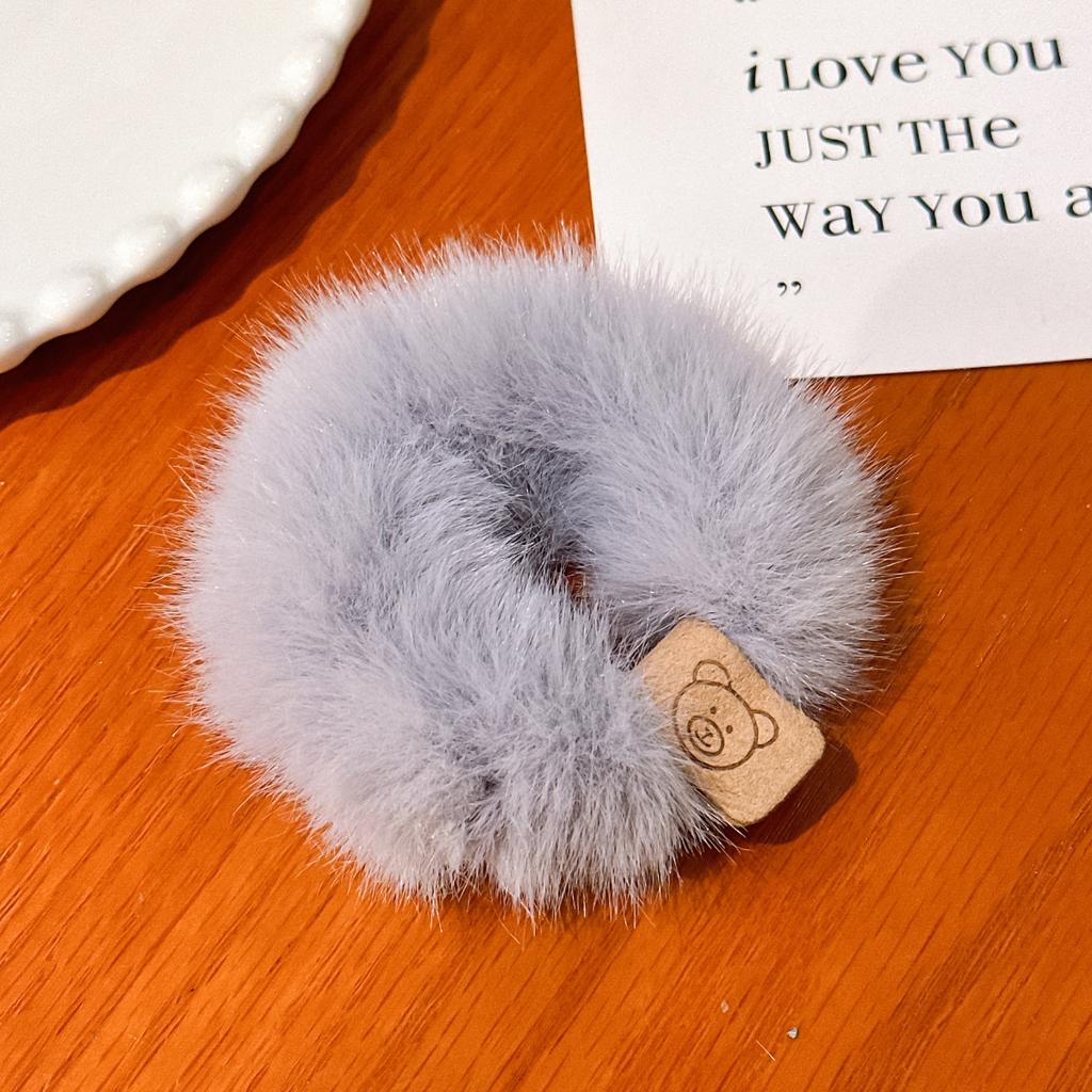 Nytt mykt plysjtau koreansk tykt høyelastisk bjørnehårbånd Fletting av hårtilbehør Hestehalehodeplagg Scrunchies