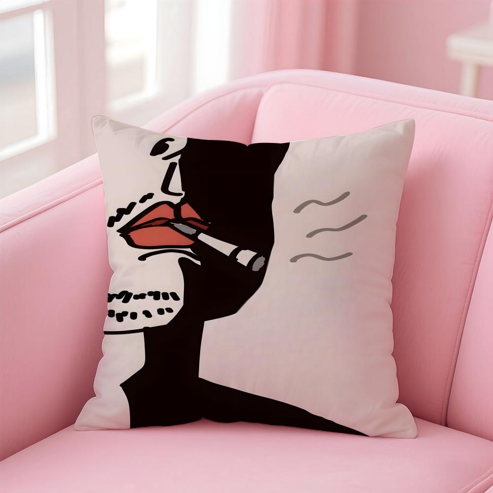 Funny Funny Characters Cushion Cover Pillow Case Soft Skin Friendly Fabric Concealed Zipper