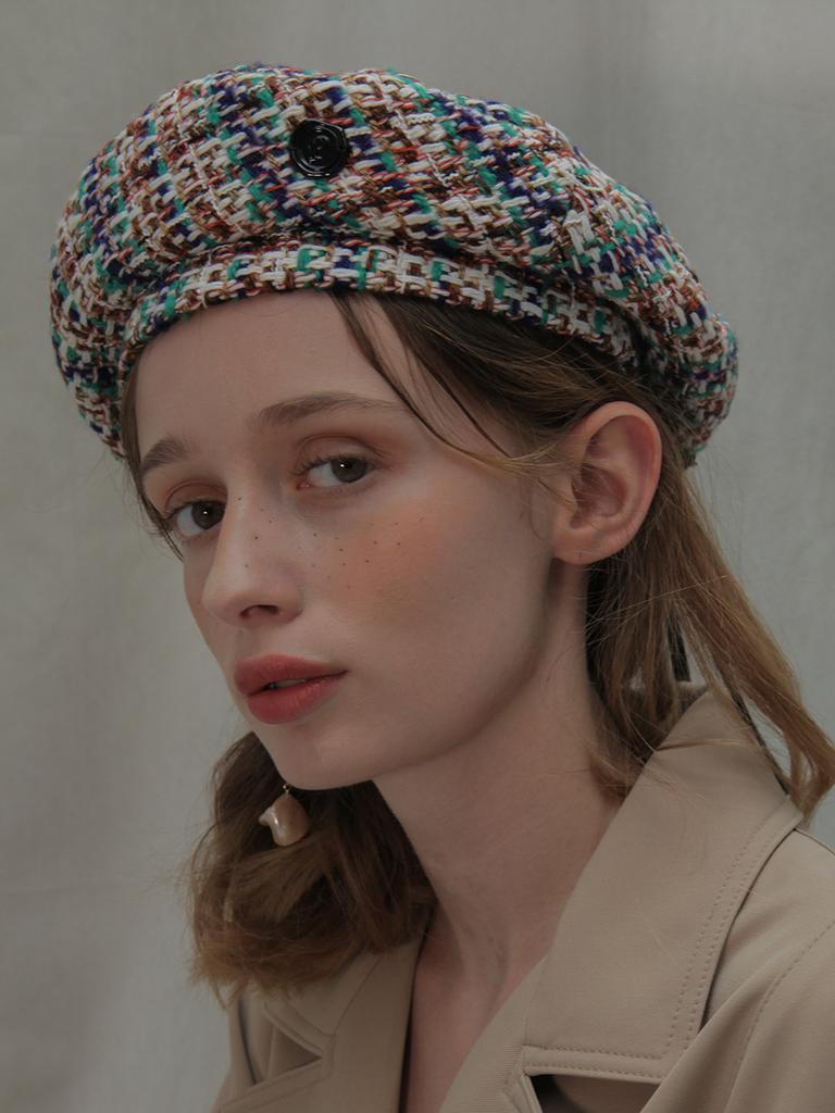 Poejidam [Moonflower] Tweed Beret_Green