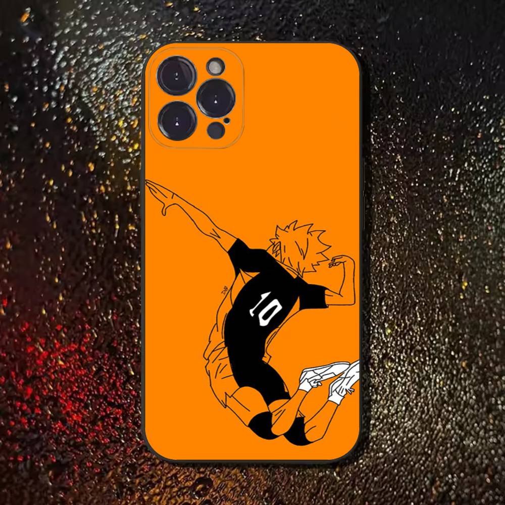 

Anime H-Haikyuu Karasuno Phone Case For iPhone 17,16,15,14,13,12,11 Plus,Pro Max,XS,X,XR,SE,Mini,8,7,Soft Silicone Black Cover iPhone17