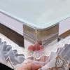 ZISIZ PVC Transparent Draped Edge Heated Table Cover