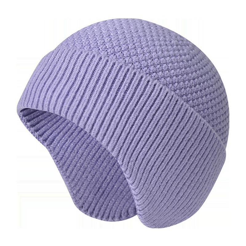 New thickened knitted wool hat men's winter warm pullover hat cold and windproof bag head cold hat ear protector children