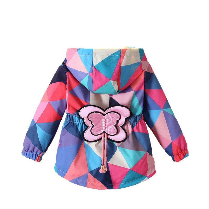 Girls Jacket Spring  Hooded Zipper Baby Windbreaker Coat Birthday Gifts Children's Clothing