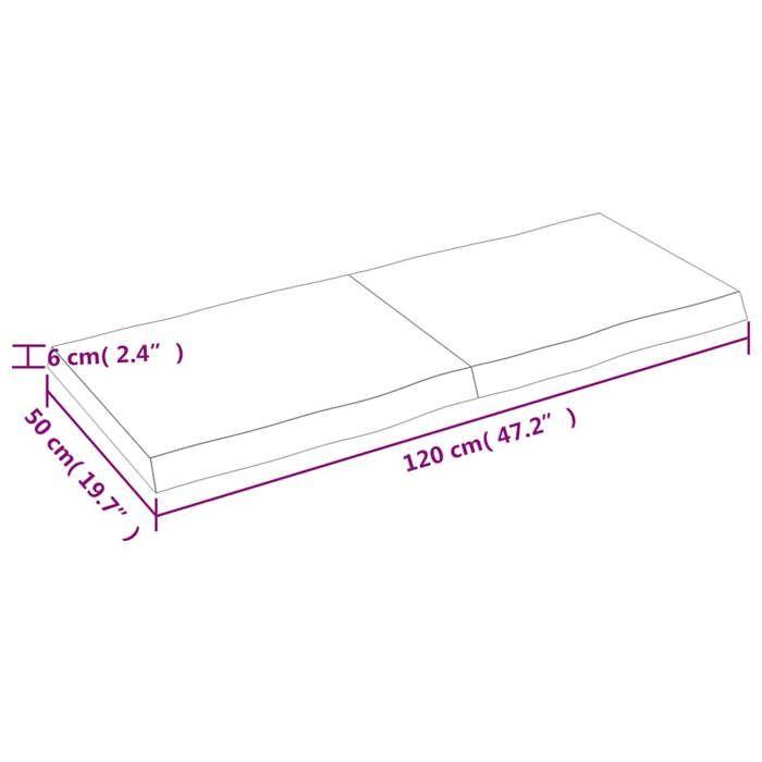 VidaXL Dessus de table bois chêne massif traité bordure assortie 364025