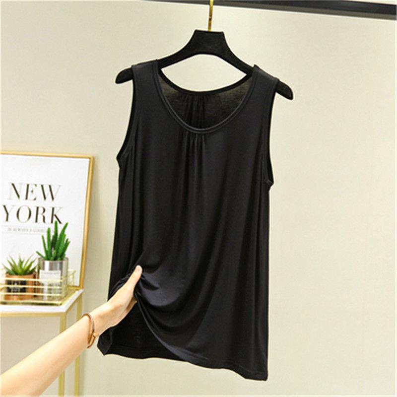 Large Sizes Women's Modal Camisole: Summer Sleeveless Loose-Fit T-Shirt-Style Top, Large Size