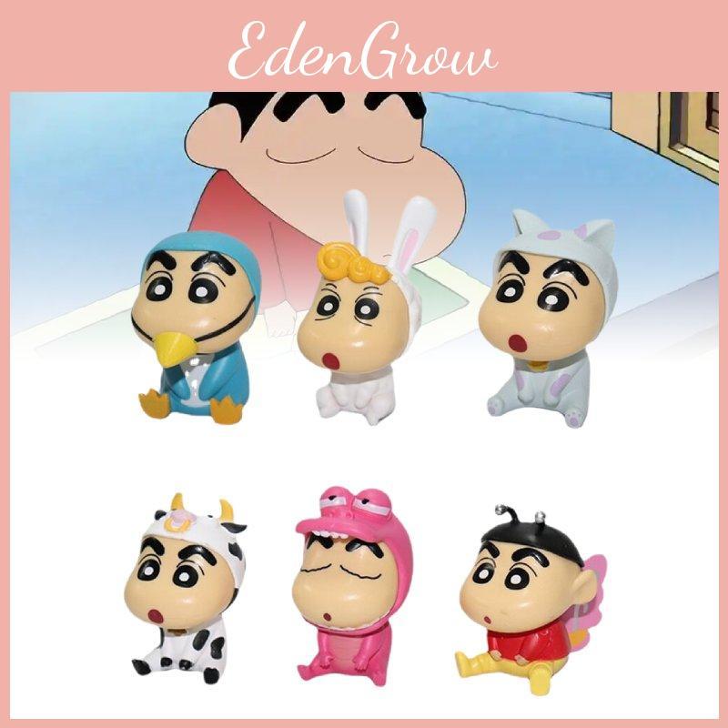 Crayon 6pcs Shin Chan Animals Costume Pvc Toy Model Desktop Decor Gift Christmas