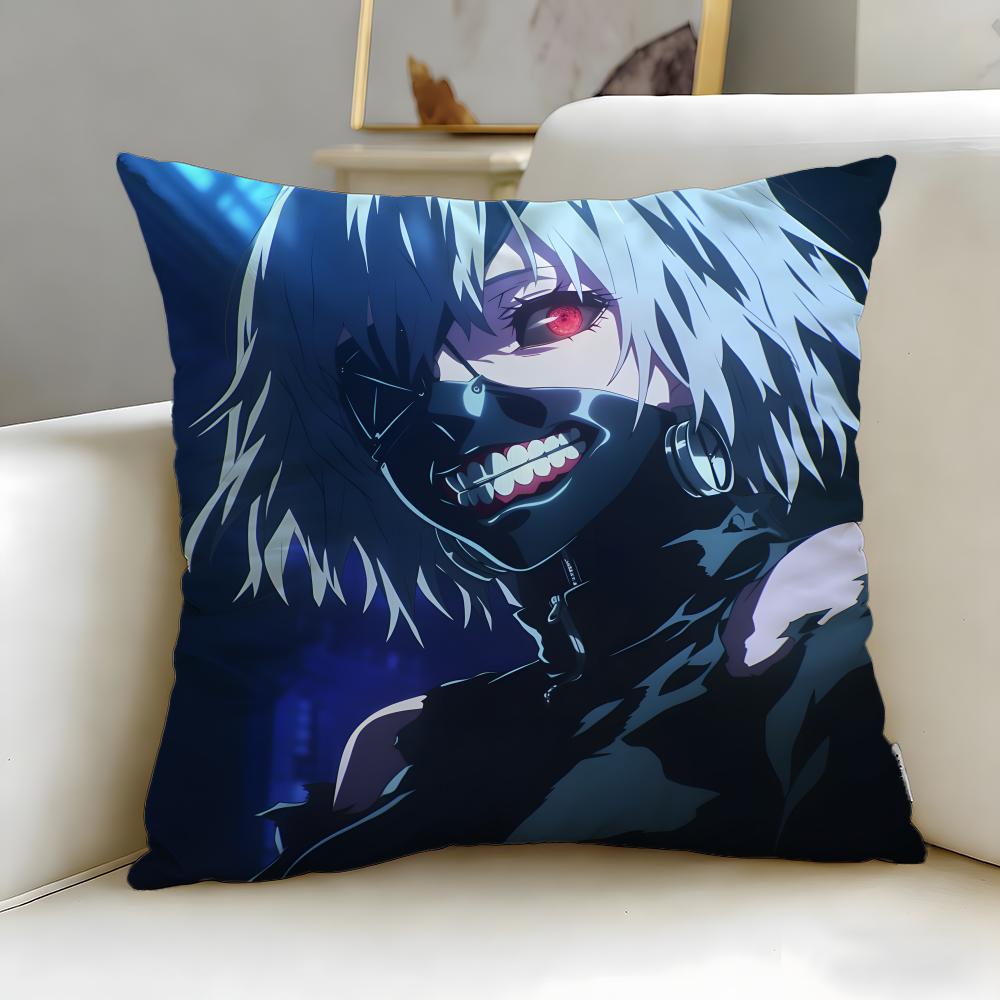 classic anime tokyo ghoul Cushion Cover Soft  EasyWash Pillow Case  Versatile for Couch Bed Travel and Office