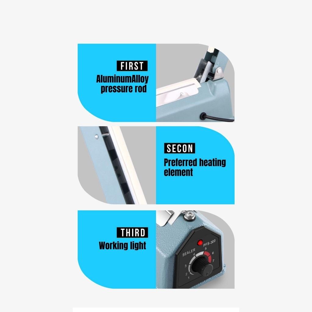 Impulse Sealer Heavy Duty FS-200 / FS-300 / FS-400 ( Metal Body ) for PE PP Bags Packing Machine 200/300/400mm