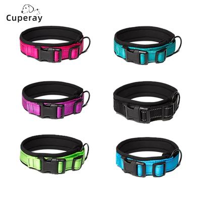 Nylon Reflektierendes Tauchmaterial Hundehalsband, Verstellbare Größe Haustierhalsband mit Gepolstert Weich und Bequem zum Spazierengehen Hundehalsband