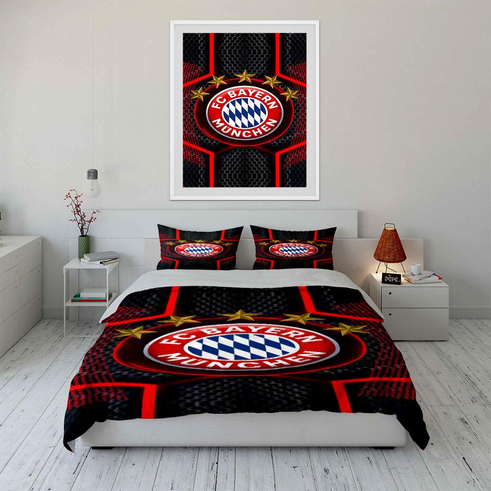 Logo FC Bayern Monaco. Set lenzuola Set copripiumino Copripiumini Federe(1 * Copripiumino 2 * Federe senza imbottitura per piumino)