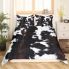Abstract Cow Print Soft Duvet Cover Quen Sized Dimensions for Young Boys Young Girls Bedrom, Pink Cow Silhouete Beding Set,Animal Themed Warm
