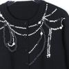 Versatile Slim Fit Knit Cardigan with Pearl Necklace - Spring/Autumn, Round Neck.