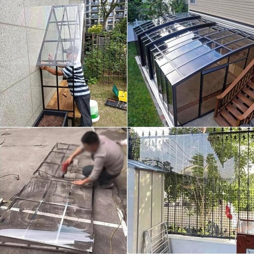 Clear Acrylic Sheet, 1mm Polycarbonate Sheet, High Impact and Shatterproof Plastic Sheet, 2mm Thick, for Outdoor Garden and Greenhouse Covering, Outdo