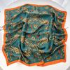 Luxury Satin Chain Printed Square Scarf Elegant Thin Breathable Decorative Neck Scarves Windproof Headscarf For Women