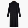 2025 Autumn/Winter Plus Size Over-the-Knee Knit Dress - Solid Color, Versatile Style