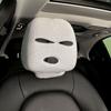 2pcs Set Car Headrest Seat Head Cover Personality Funny Car Universal Headrest Cover Black and White Headcover