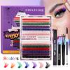Halloween 60D80D Color Single-Cluster False Eyelash Set Diy Segmented Natural Thick D-Song Eyelashes
