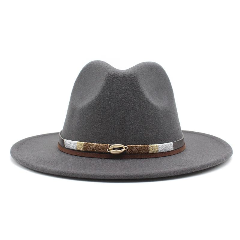 Spring Simple Casual Warm Woolen Top Hat Versatile British Belt Jazz Hat Men'S Hat
