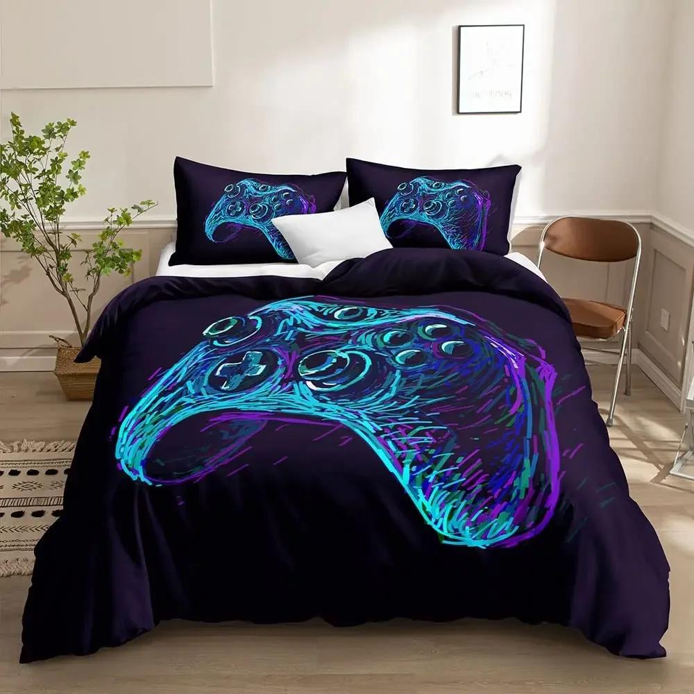 Gamer Bedding Sets For Boys Gaming Duvet Cover Set Video Games Comforter Cover Playstation Designs Bed Set With Pillowcase