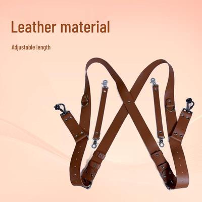 Retro Leather Double Shoulder Camera Strap for DSLR - European & American Style PU Photography Accessory