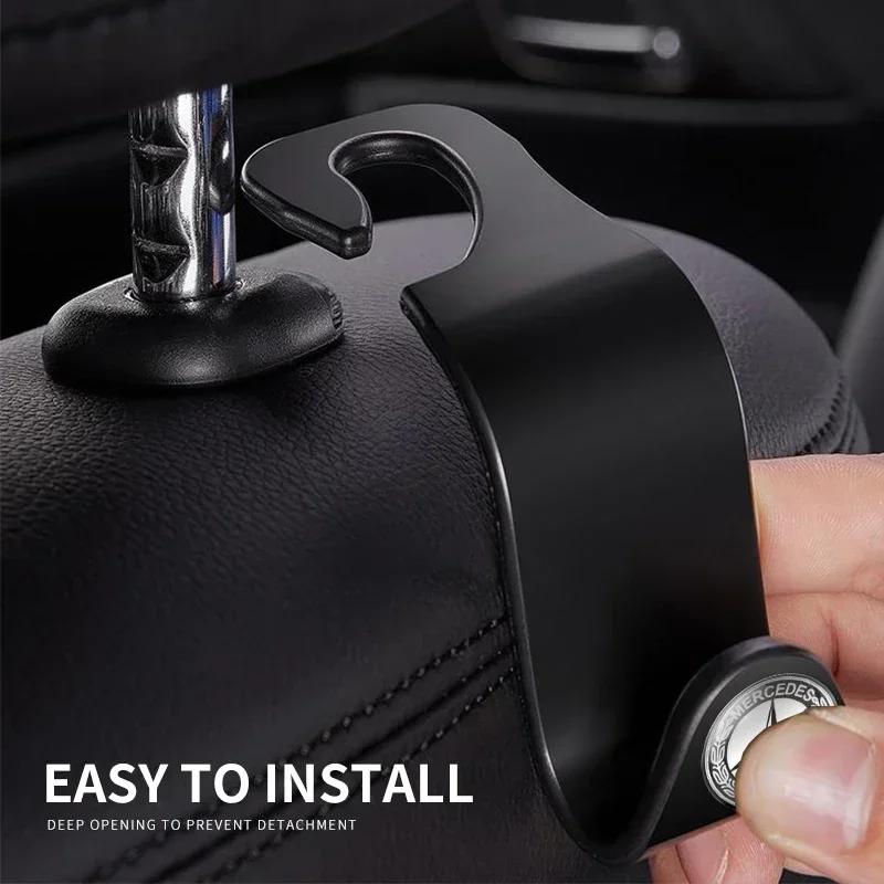 WROIR1 2025 For Benz AMG 1/2pcs Car Clips Front Seat Headrest Organizer Holder For Mercedes Benz C180 C200 C260 C300 W108 W124 W126 W14