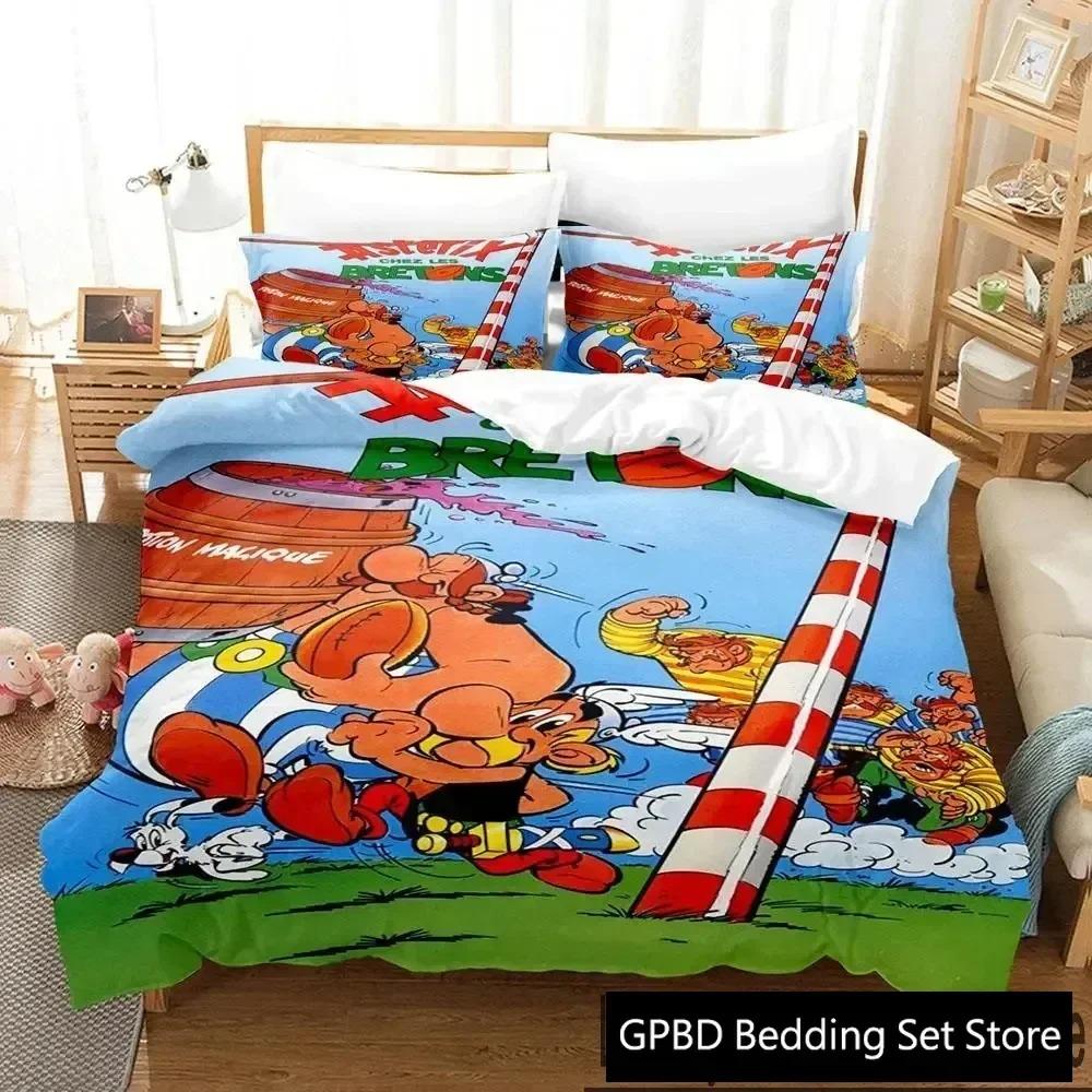

3D Print Gaul Hero Asterix Bedding Set Boys Girls Twin Queen King Size Duvet Cover Pillowcase Bed boys Adult Home Textileextile EU Single(135*200cm)3pcs
